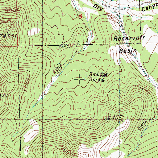 Topographic Map of Smudge Spring, NV