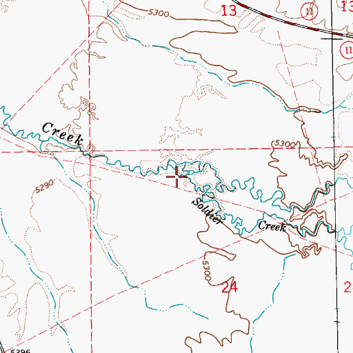 Topographic Map of Soldier Creek, NV