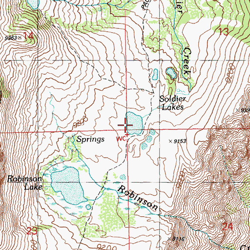 Topographic Map of Soldier Lakes, NV