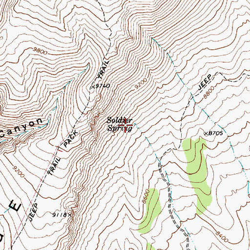 Topographic Map of Soldier Spring, NV