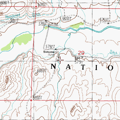 Topographic Map of Sonoma Canyon, NV