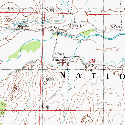 Topographic Map of Sonoma (historical), NV