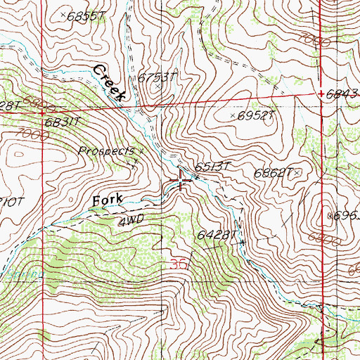 Topographic Map of South Fork Annie Creek, NV