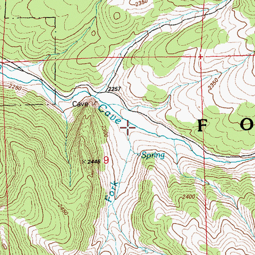 Topographic Map of South Fork Cave Creek, NV