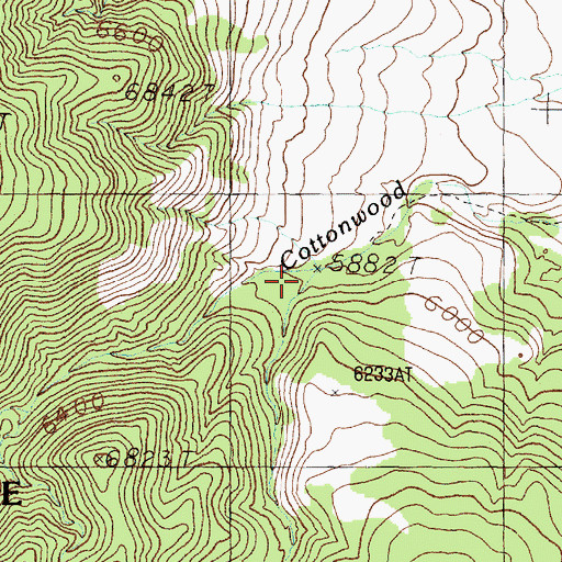 Topographic Map of South Fork Cottonwood Creek, NV
