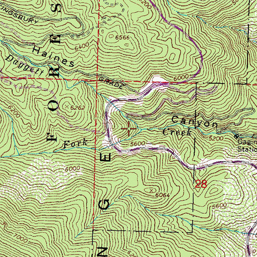 Topographic Map of South Fork Daggett Creek, NV