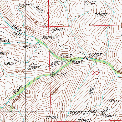 Topographic Map of South Fork Deep Creek, NV