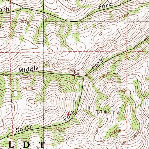 Topographic Map of South Fork Dutch John Creek, NV