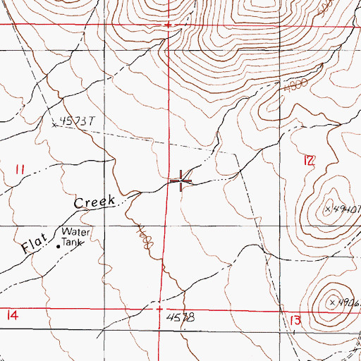 Topographic Map of South Fork Flat Creek, NV