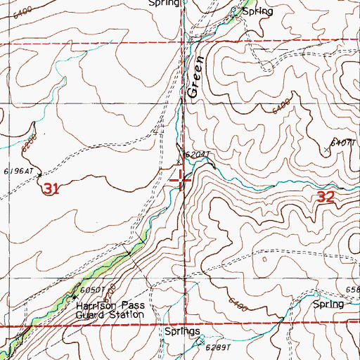 Topographic Map of South Fork Green Mountain Creek, NV