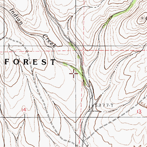 Topographic Map of South Fork Indian Creek, NV