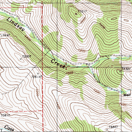 Topographic Map of South Fork Lindsay Creek, NV