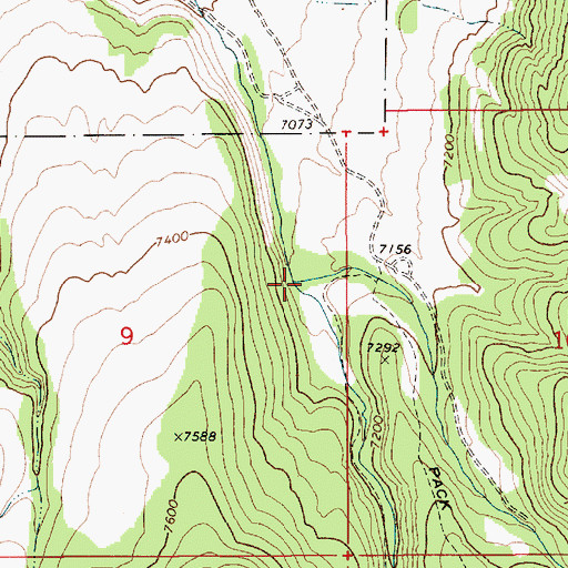 Topographic Map of South Fork Mosquito Creek, NV