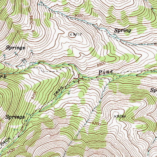 Topographic Map of South Fork Pine Creek, NV