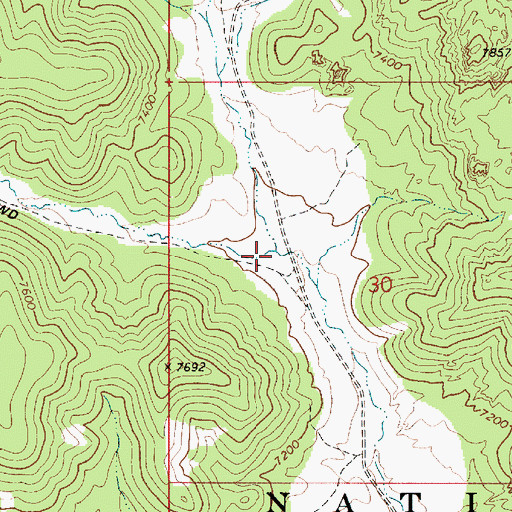 Topographic Map of South Fork Silver Creek, NV