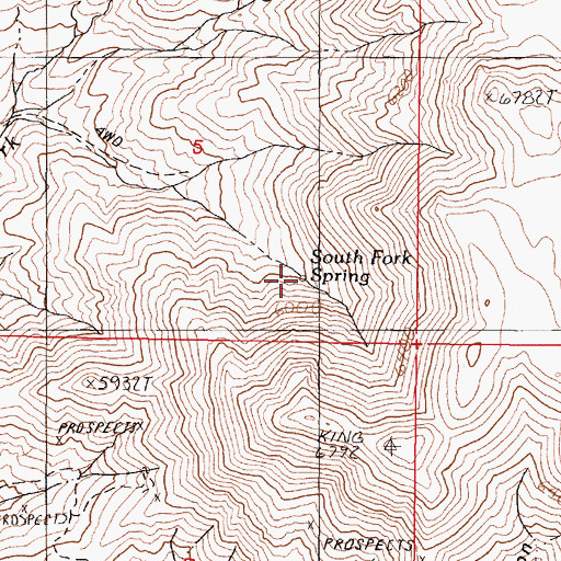 Topographic Map of South Fork Spring, NV