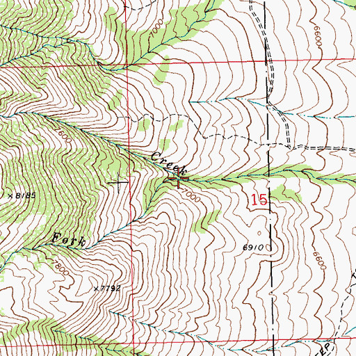 Topographic Map of South Fork Steele Creek, NV