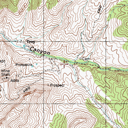 Topographic Map of South Fork Troy Creek, NV