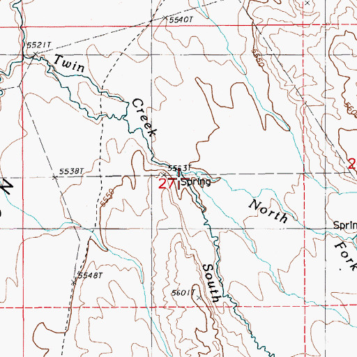 Topographic Map of South Fork Twin Creek, NV