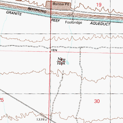 Topographic Map of New Tank, AZ