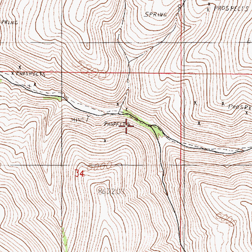 Topographic Map of South Fork Willow Creek, NV