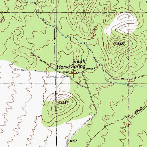 Topographic Map of South Horse Spring, NV