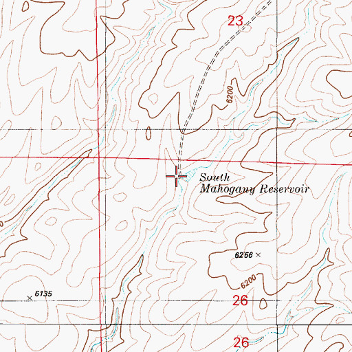 Topographic Map of South Mahogany Reservoir, NV