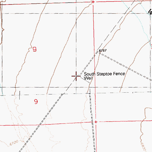 Topographic Map of South Steptoe Fence Well, NV