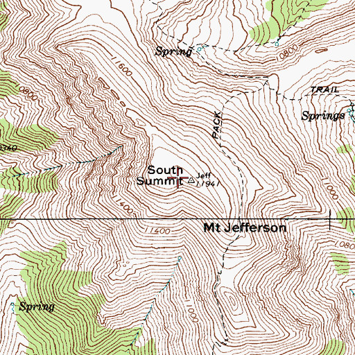 Topographic Map of South Summit, NV