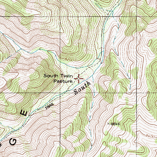 Topographic Map of South Twin Pasture, NV