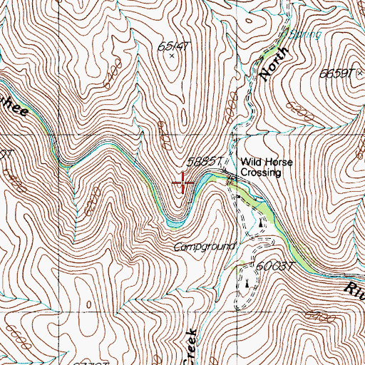 Topographic Map of South Wild Horse Creek, NV
