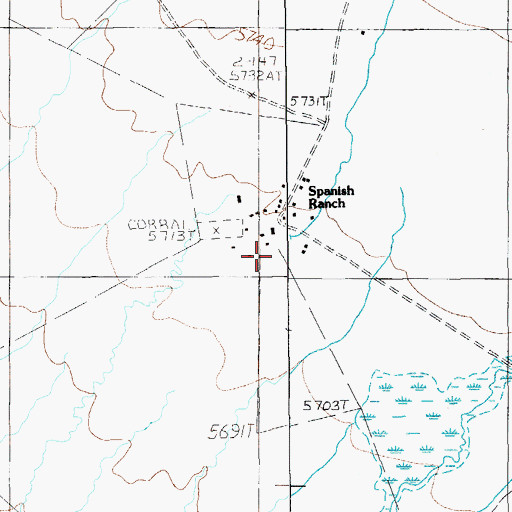 Topographic Map of Spanish Ranch, NV