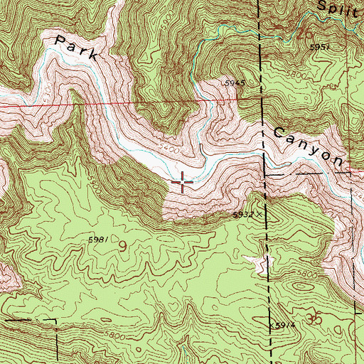 Topographic Map of Split Pine Hollow, NV