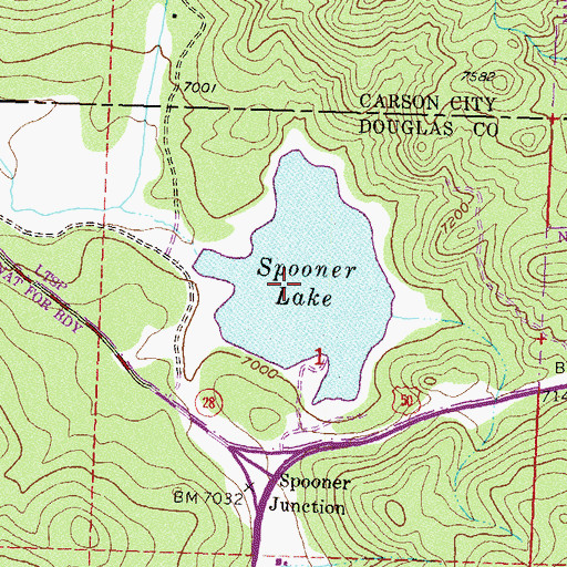 Topographic Map of Spooner Lake, NV