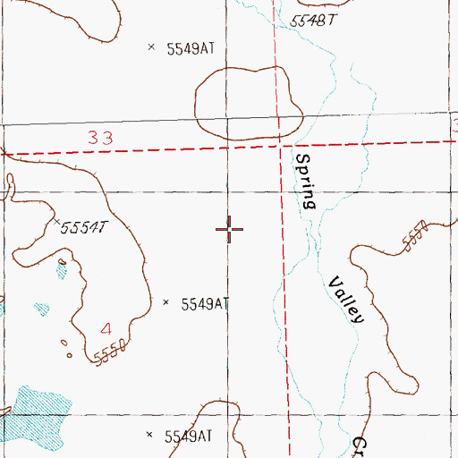Topographic Map of Spring Valley Creek, NV