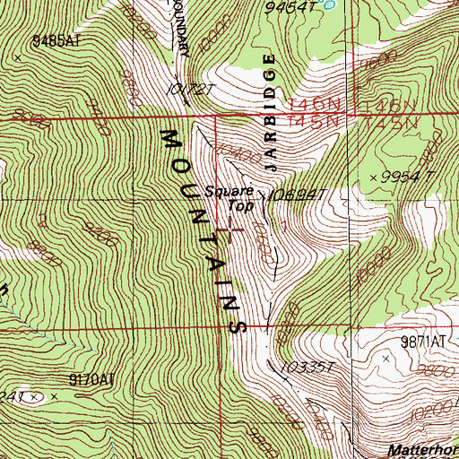 Topographic Map of Square Top, NV