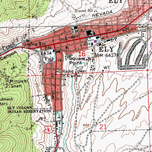 Topographic Map of Squaw Point, NV
