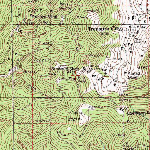Topographic Map of Stafford Shaft, NV