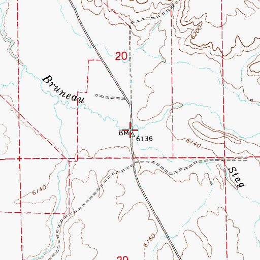 Topographic Map of Stag Creek, NV