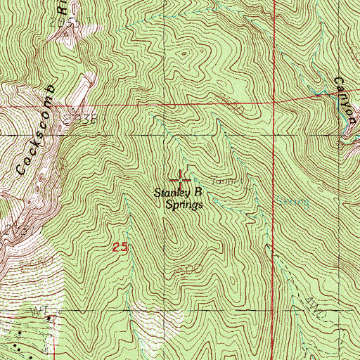 Topographic Map of Stanley B Springs, NV