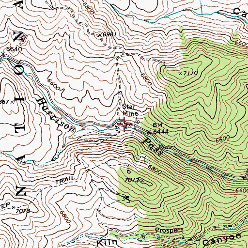 Topographic Map of Star Mine, NV