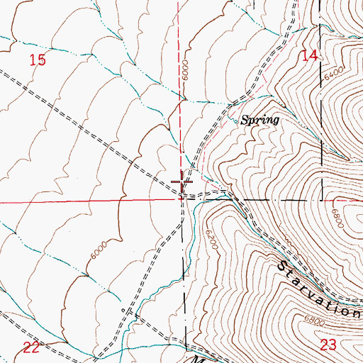 Topographic Map of Starvation Canyon, NV