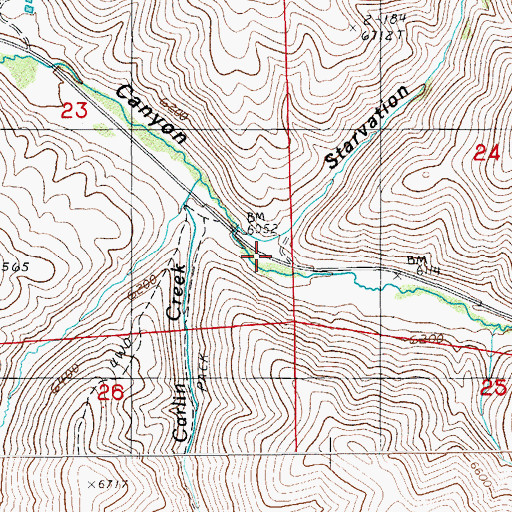 Topographic Map of Starvation Canyon, NV