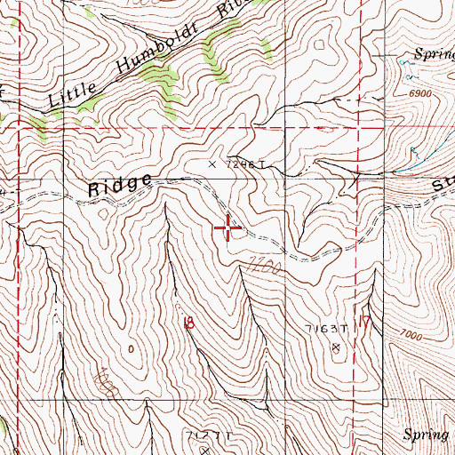 Topographic Map of Staunton Ridge, NV