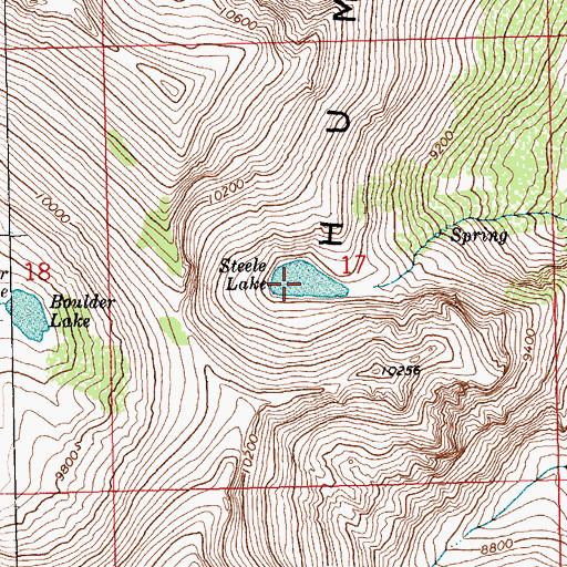 Topographic Map of Steele Lake, NV