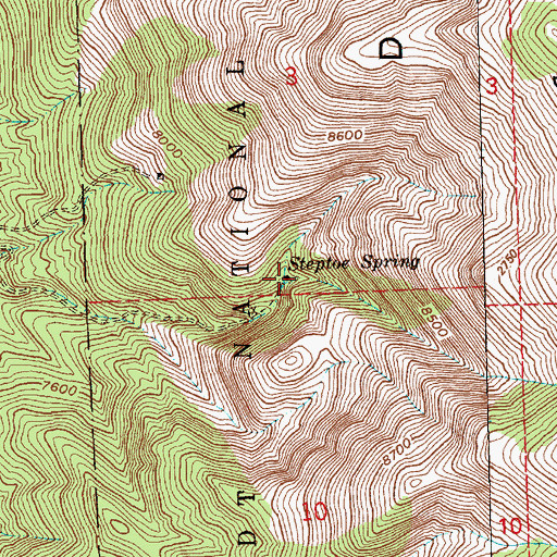 Topographic Map of Steptoe Spring, NV