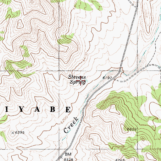 Topographic Map of Stevens Spring, NV