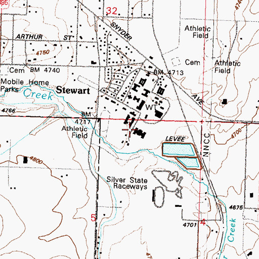 Topographic Map of Stewart Indian School (historical), NV