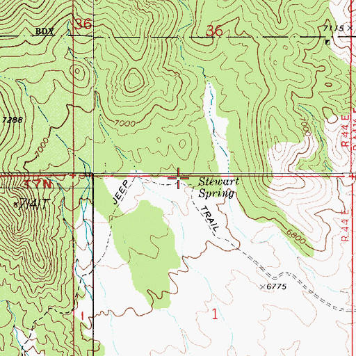 Topographic Map of Stewart Spring, NV