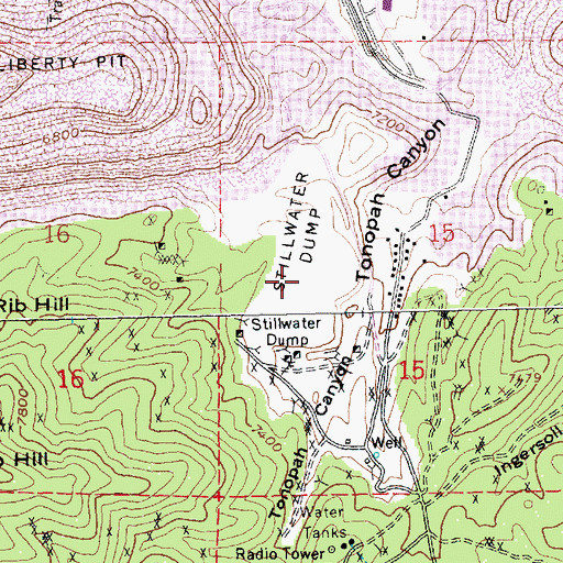 Topographic Map of Stillwater Dump, NV